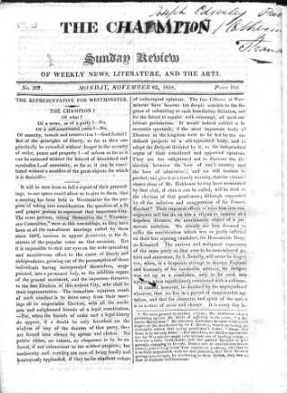 cover page of Champion (London) published on November 23, 1818