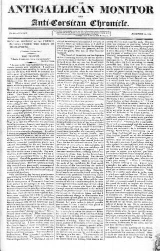 cover page of Anti-Gallican Monitor published on December 25, 1814