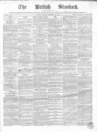 cover page of British Standard published on December 25, 1857