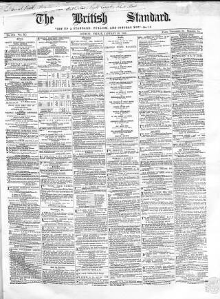 cover page of British Standard published on January 26, 1866