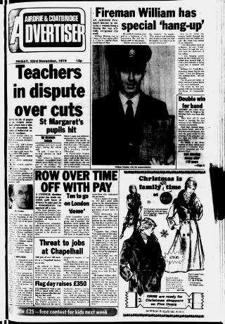 cover page of Airdrie & Coatbridge Advertiser published on November 23, 1979