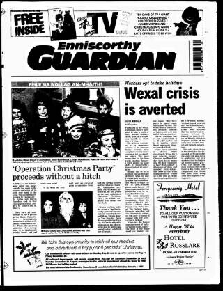 cover page of Enniscorthy Guardian published on December 25, 1996