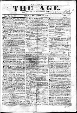 cover page of Age (London) published on November 23, 1828