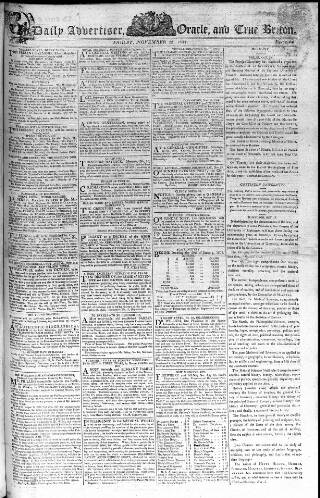 cover page of Oracle and the Daily Advertiser published on November 23, 1804