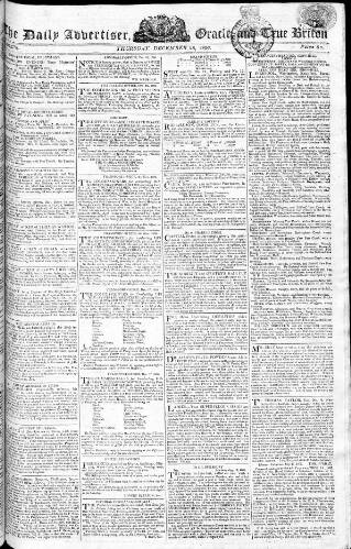 cover page of Oracle and the Daily Advertiser published on December 25, 1806