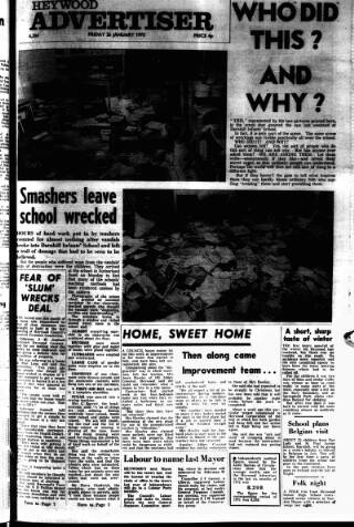 cover page of Heywood Advertiser published on January 26, 1973