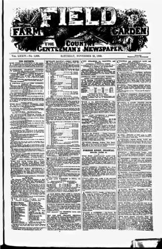 cover page of Field published on November 23, 1889