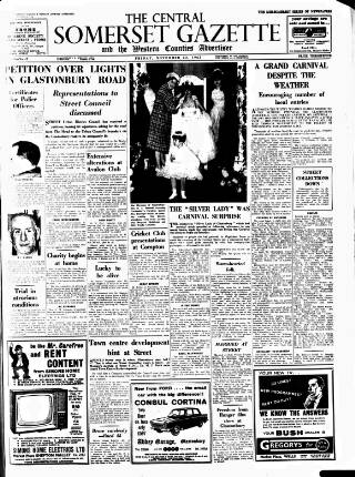 cover page of Central Somerset Gazette published on November 23, 1962