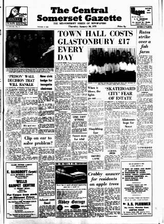 cover page of Central Somerset Gazette published on January 26, 1978