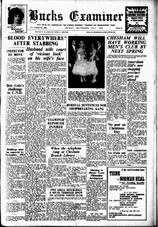 cover page of Buckinghamshire Examiner published on November 23, 1962