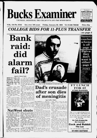 cover page of Buckinghamshire Examiner published on January 26, 1996