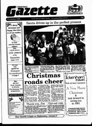 cover page of Hayes & Harlington Gazette published on December 25, 1990