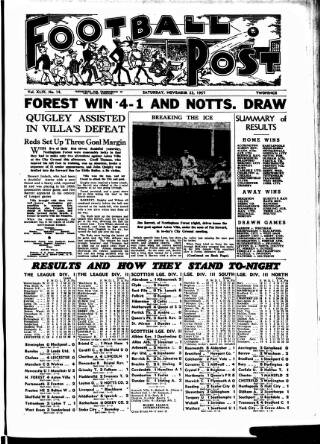 cover page of Football Post (Nottingham) published on November 23, 1957