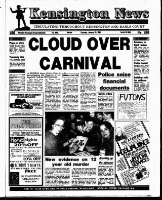 cover page of Kensington Post published on January 26, 1989