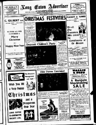 cover page of Long Eaton Advertiser published on December 25, 1964