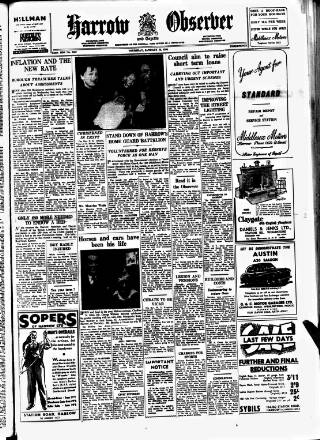 cover page of Harrow Observer published on January 26, 1956