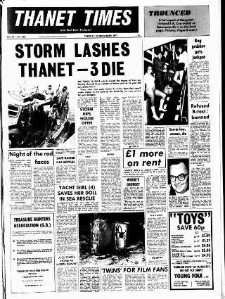 cover page of Thanet Times published on November 23, 1971