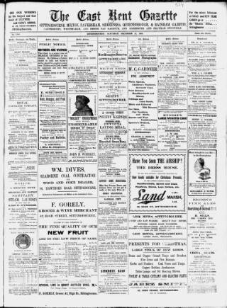 cover page of East Kent Gazette published on December 25, 1909