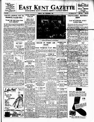 cover page of East Kent Gazette published on November 23, 1951