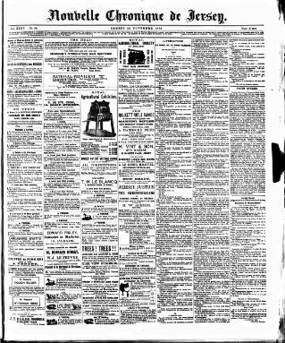 cover page of Nouvelle Chronique de Jersey published on November 23, 1889