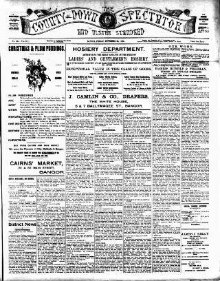 cover page of County Down Spectator and Ulster Standard published on November 23, 1906