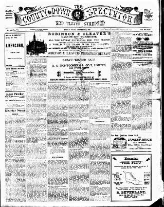 cover page of County Down Spectator and Ulster Standard published on December 25, 1908