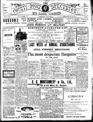 cover page of County Down Spectator and Ulster Standard published on January 26, 1912