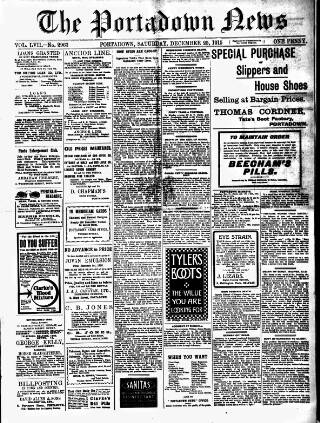 cover page of Portadown News published on December 25, 1915