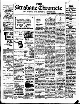 cover page of Strabane Chronicle published on December 25, 1909