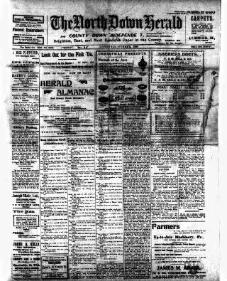 cover page of North Down Herald and County Down Independent published on December 25, 1908