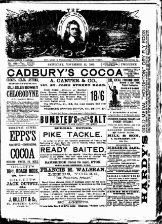 cover page of Fishing Gazette published on November 23, 1895