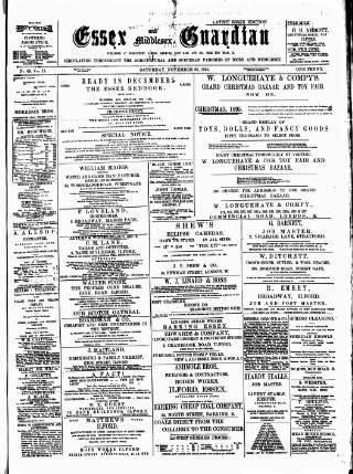 cover page of Essex Guardian published on November 23, 1895