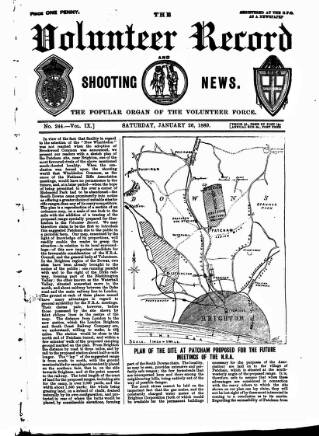 cover page of Volunteer Record & Shooting News published on January 26, 1889