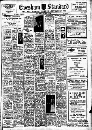 cover page of Evesham Standard & West Midland Observer published on January 26, 1946