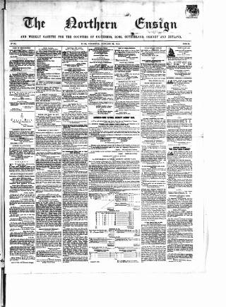 cover page of Northern Ensign and Weekly Gazette published on January 26, 1854