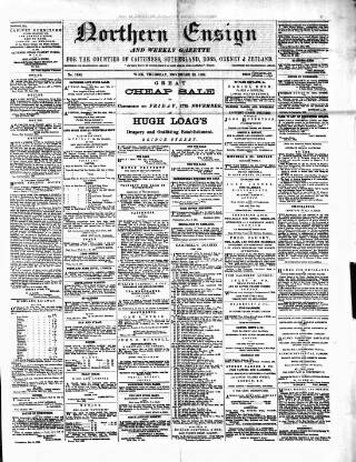 cover page of Northern Ensign and Weekly Gazette published on November 23, 1882