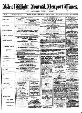 cover page of Isle of Wight Journal published on December 27, 1879