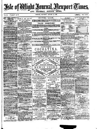 cover page of Isle of Wight Journal published on January 26, 1889