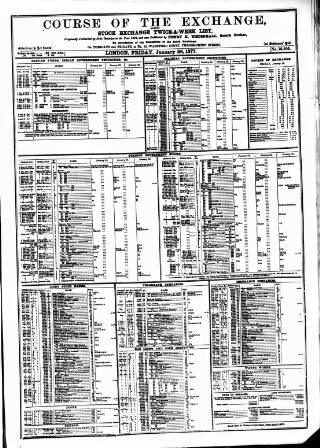 cover page of Course of the Exchange published on January 26, 1877