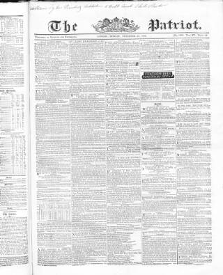 cover page of Patriot published on November 23, 1846