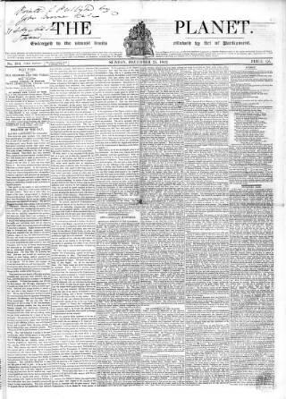 cover page of Planet published on December 25, 1842