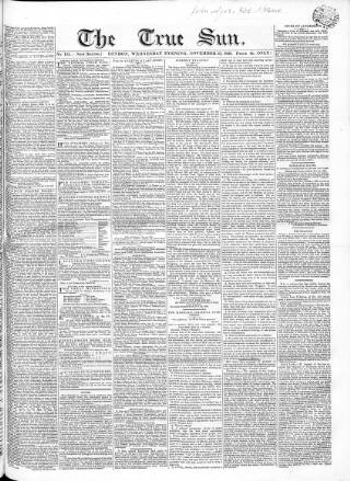 cover page of True Sun published on November 23, 1836