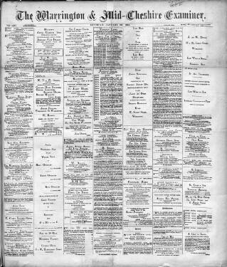 cover page of Warrington Examiner published on January 26, 1895