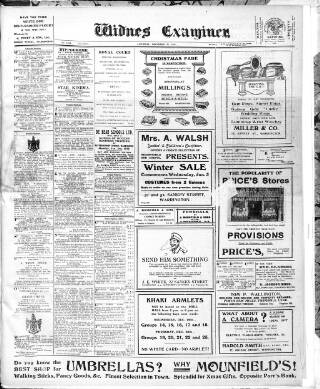 cover page of Widnes Examiner published on December 25, 1915