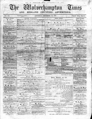 cover page of Midland Examiner and Wolverhampton Times published on December 25, 1875