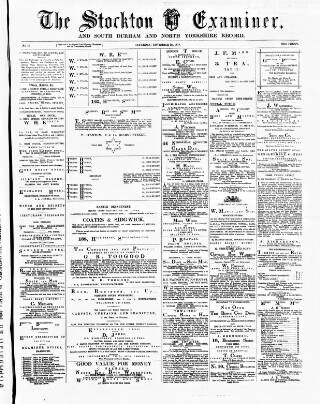 cover page of Stockton Examiner and South Durham and North Yorkshire Herald published on November 23, 1878