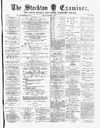 cover page of Stockton Examiner and South Durham and North Yorkshire Herald published on December 21, 1878