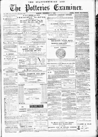 cover page of Potteries Examiner published on December 11, 1880