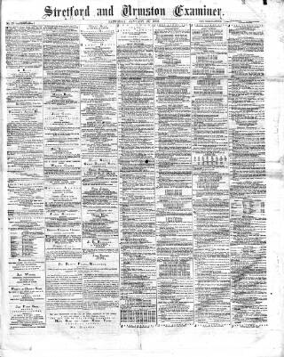 cover page of Stretford and Urmston Examiner published on January 17, 1880