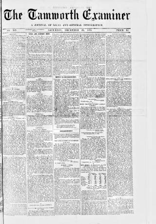 cover page of Tamworth Miners' Examiner and Working Men's Journal published on December 25, 1875